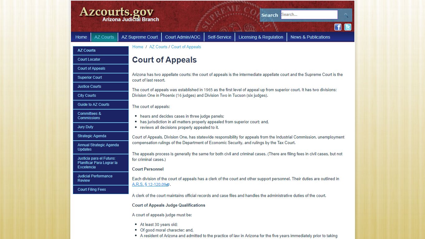 Court of Appeals - Arizona Judicial Branch